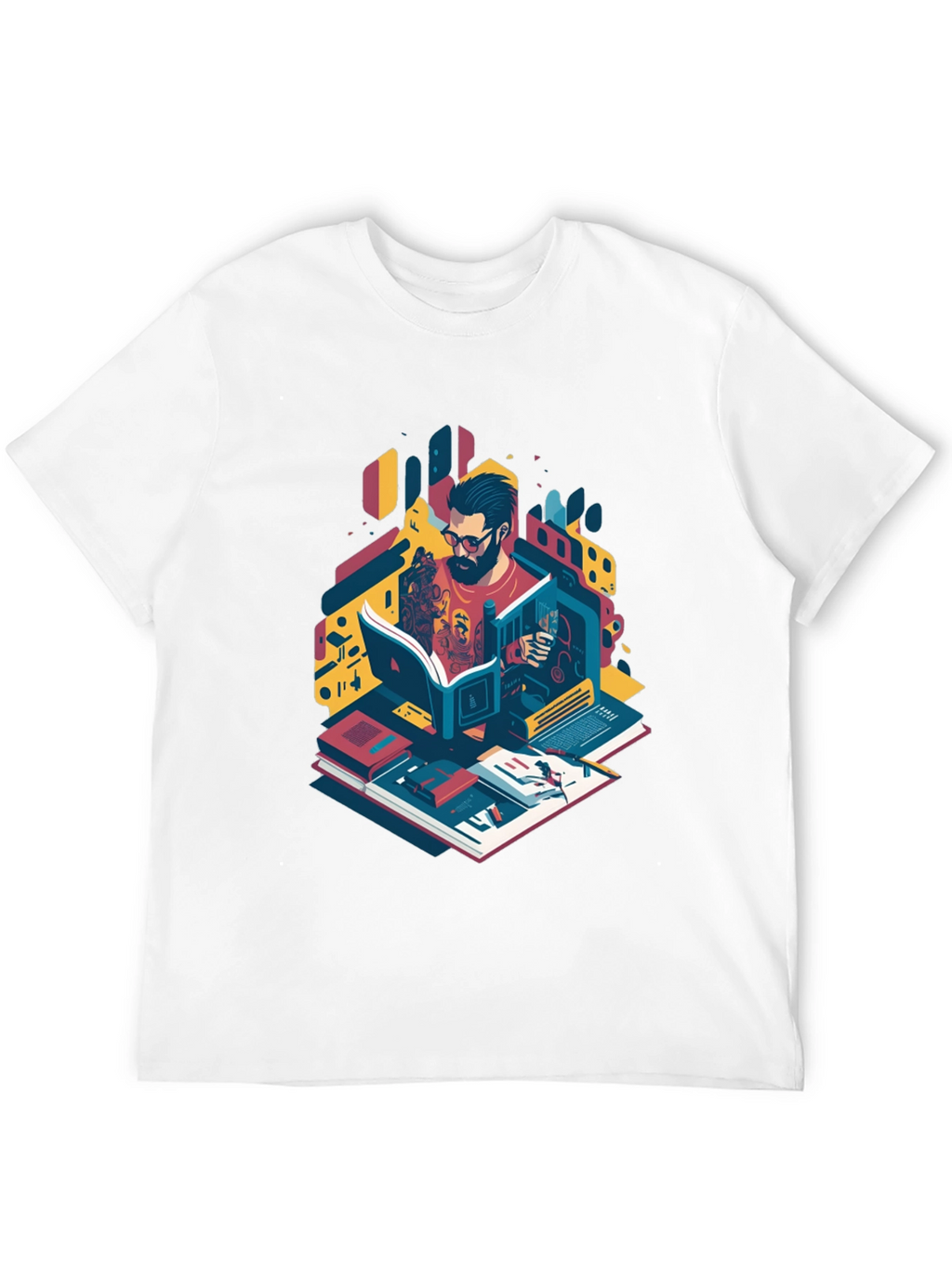 Bookworm Graphic Tee - Artistic Readers Shirt