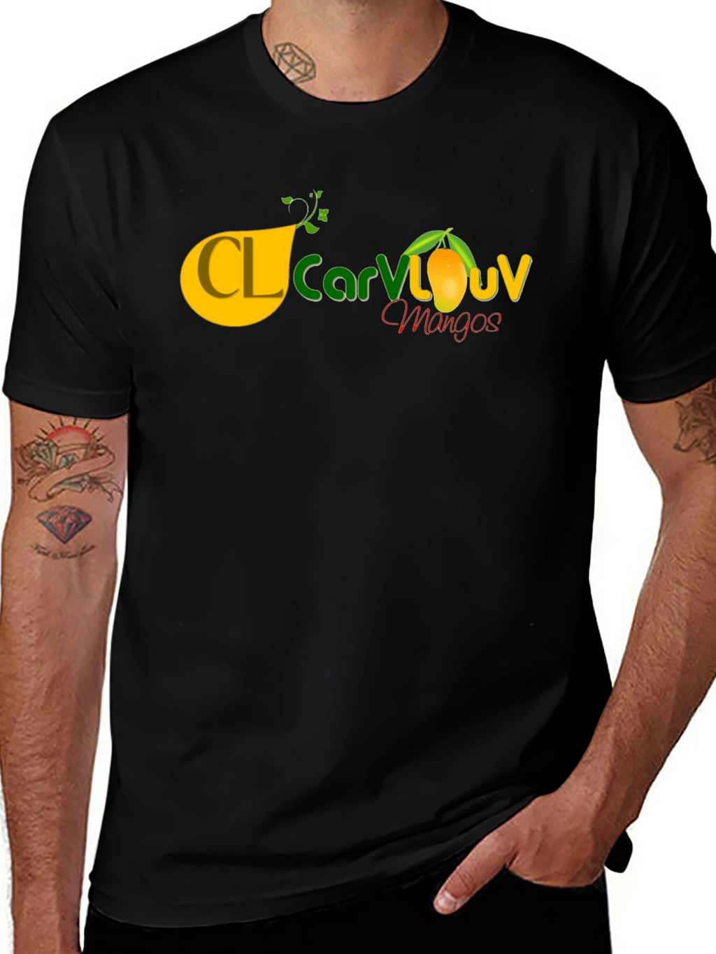 Mango Logo Tee - Casual Black T-Shirt
