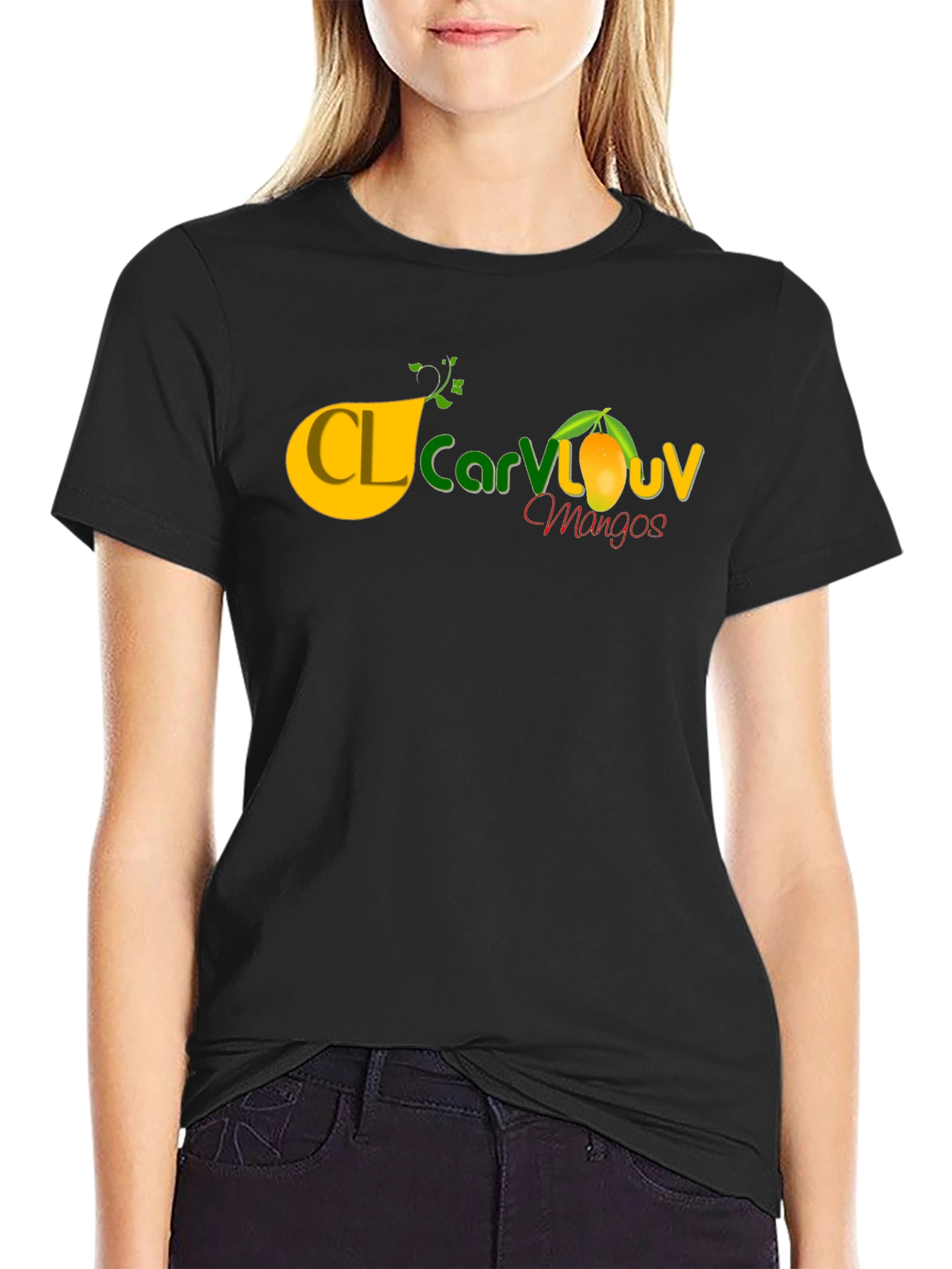 Mango Logo Tee - Casual Black T-Shirt