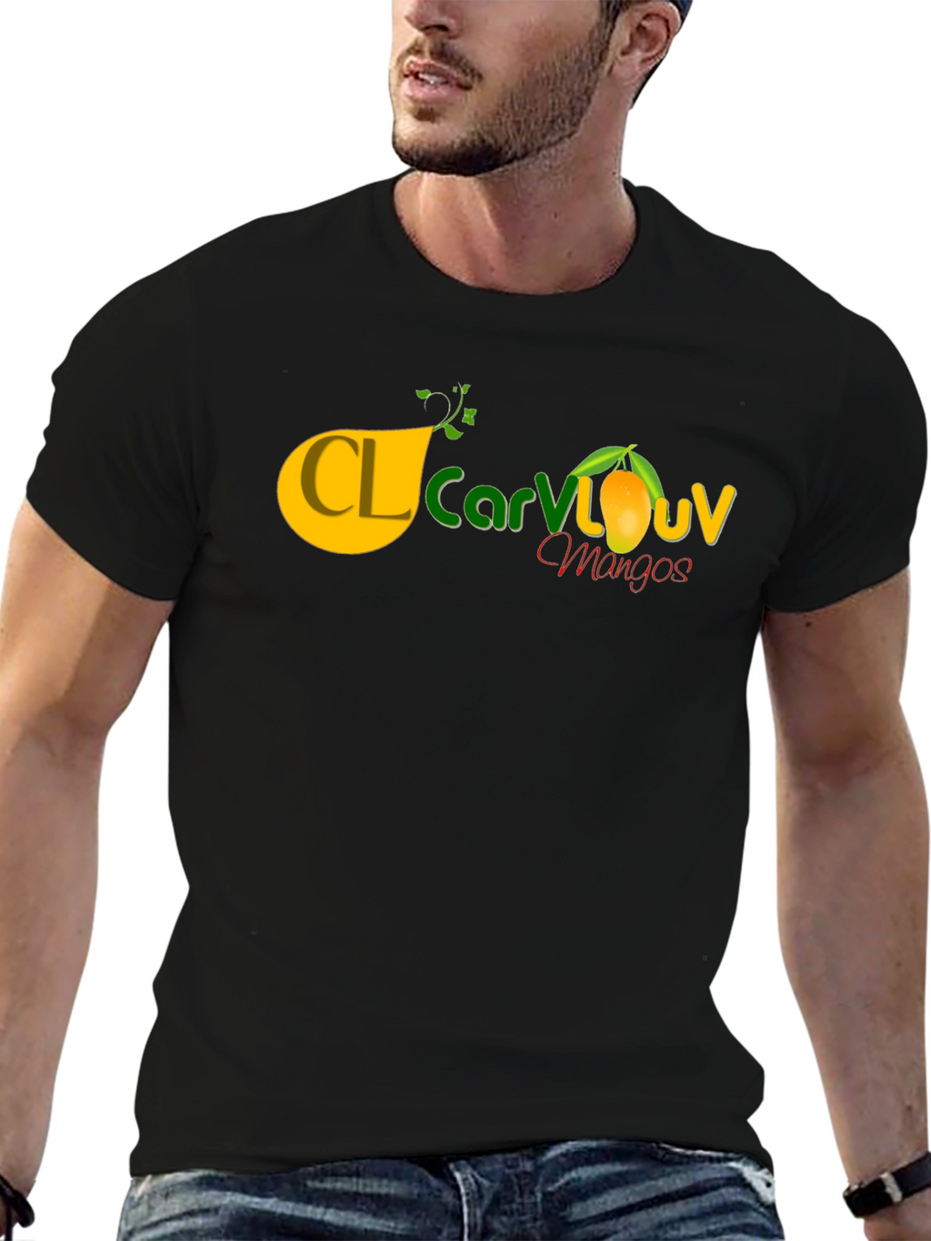 Mango Logo Tee - Casual Black T-Shirt