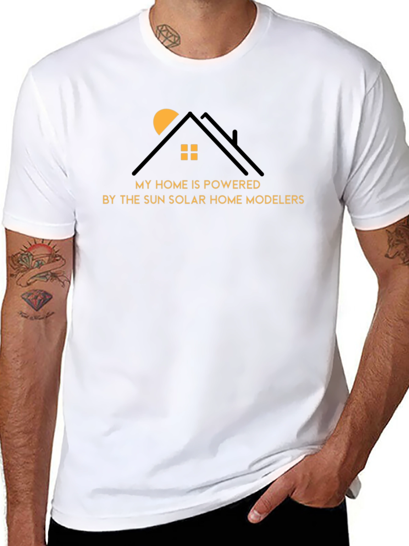 Solar Powered Home Graphic T-Shirt - Eco-Friendly Design