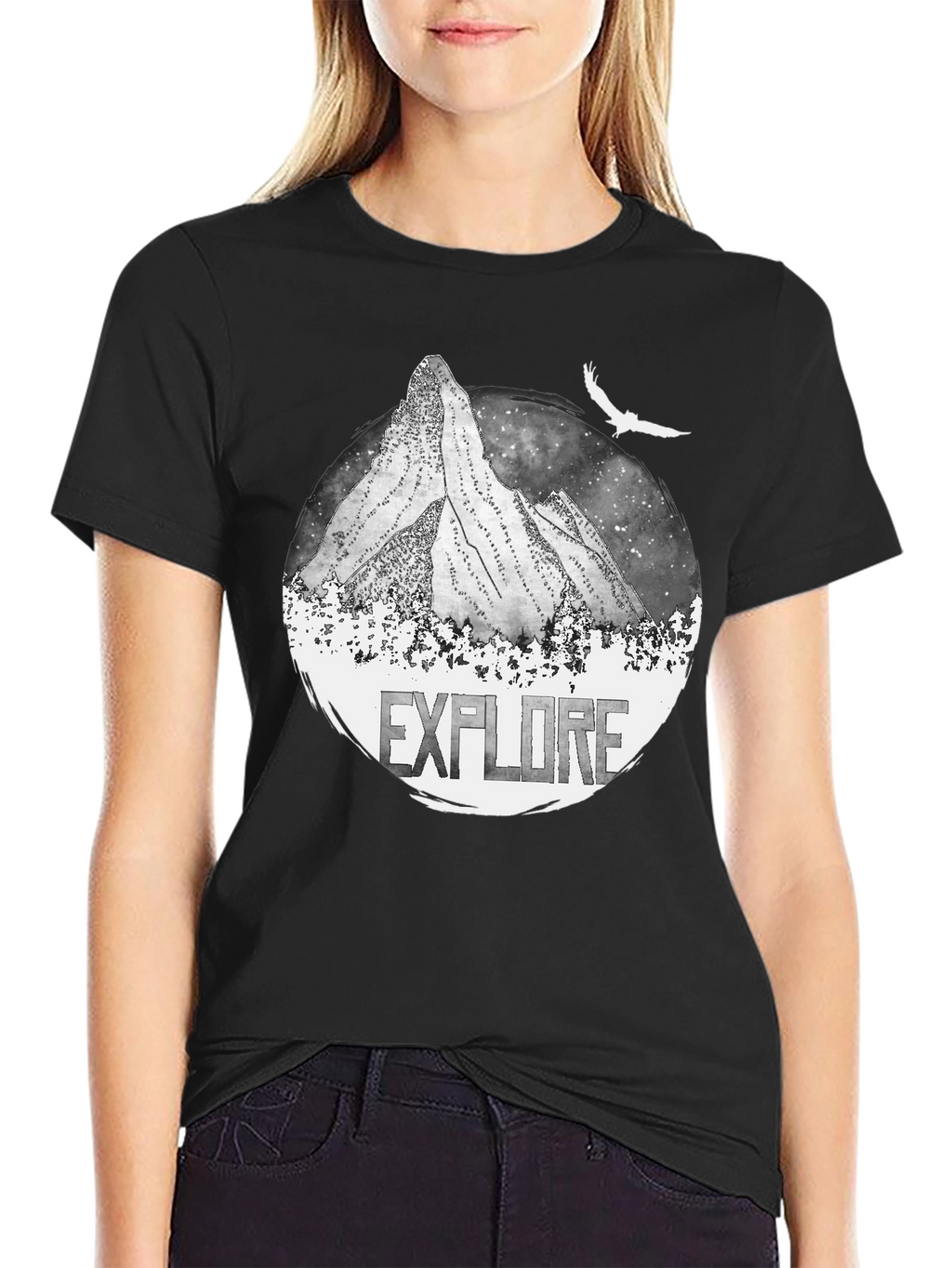 Explore Mountain Graphic Black T-Shirt