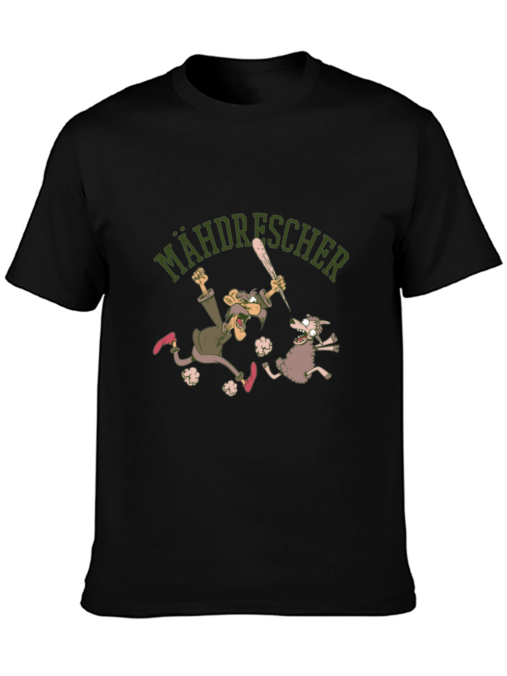 Mähdrescher Cartoon Graphic Tee - Black
