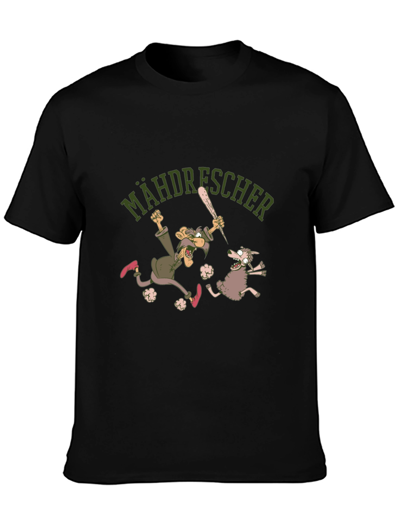 Mähdrescher Cartoon Graphic Tee - Black