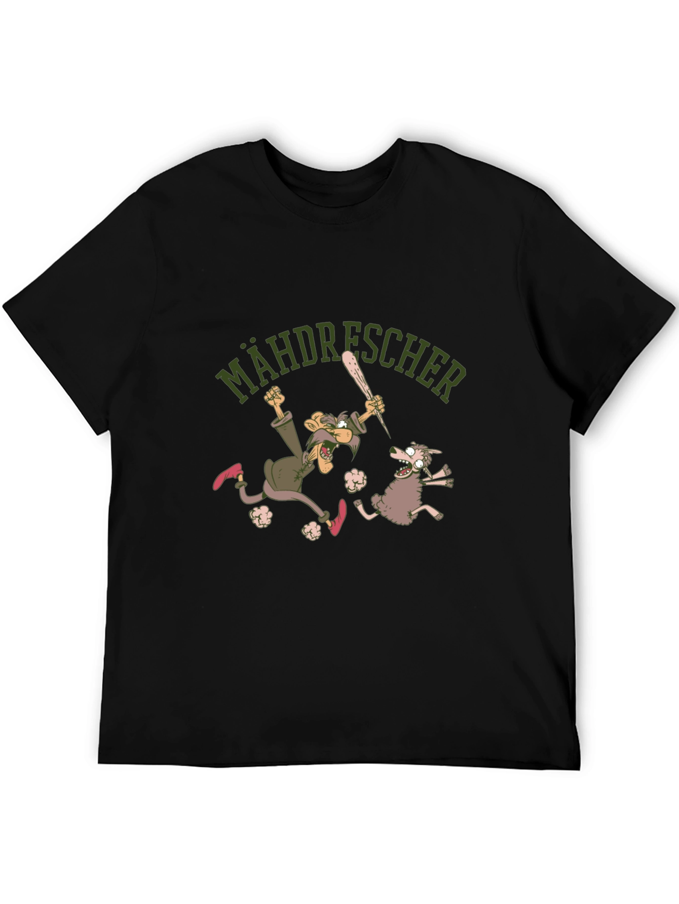 Mähdrescher Cartoon Graphic Tee - Black