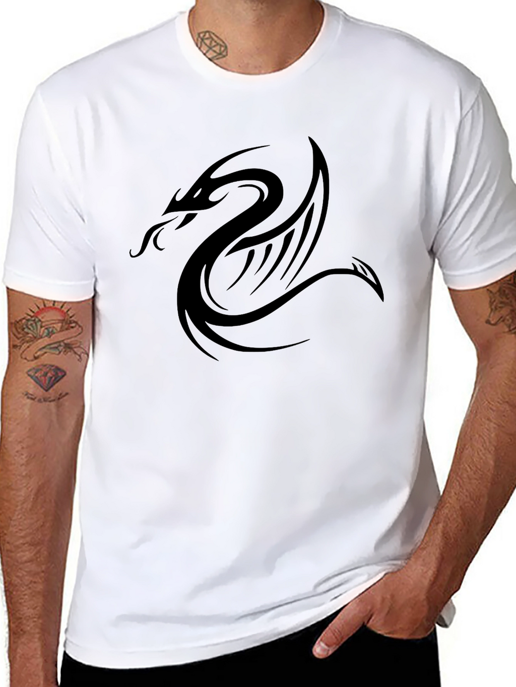Black Dragon Graphic Tee - Modern Style