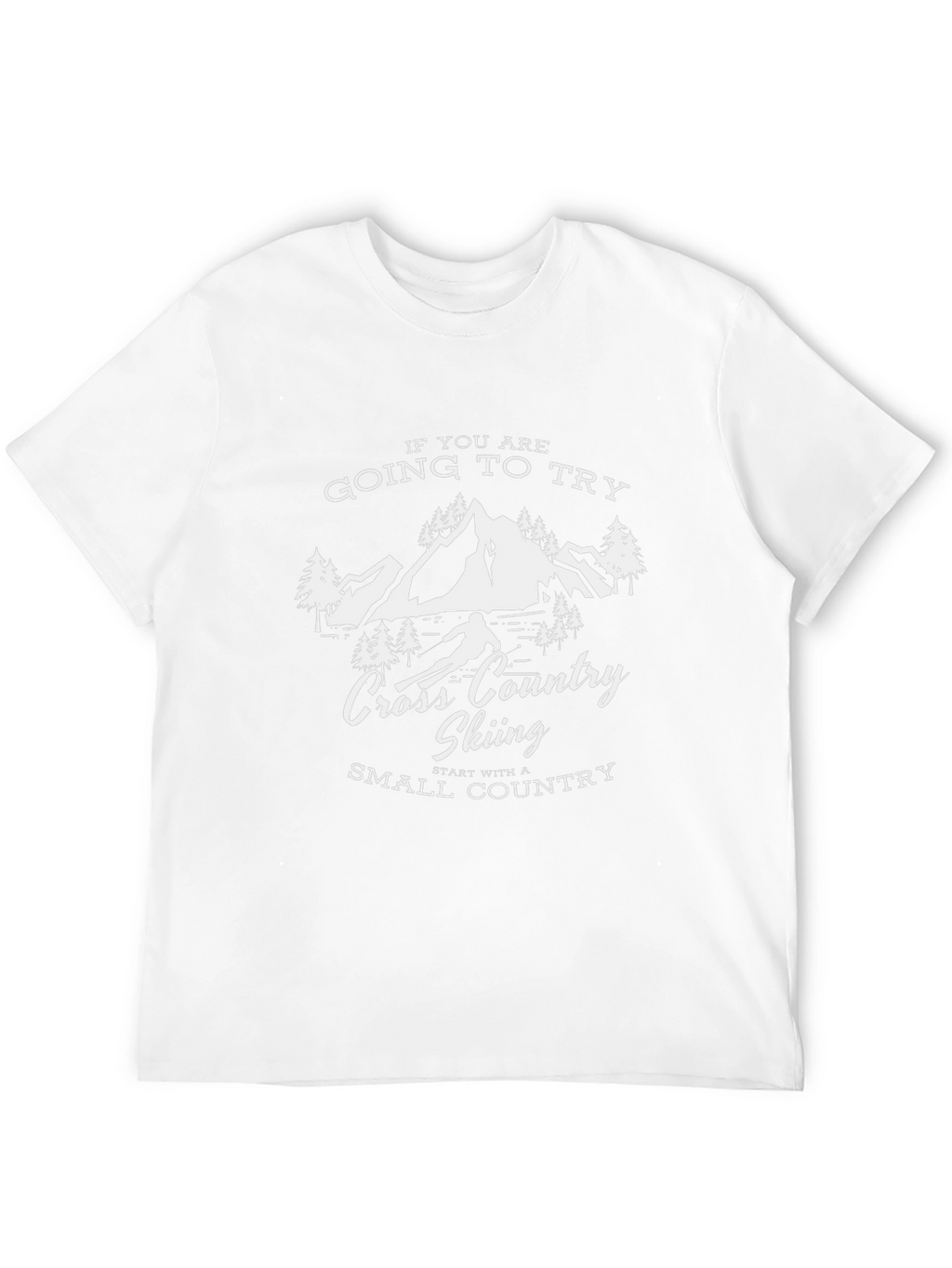 Cross Country Skiing Black Graphic T-Shirt