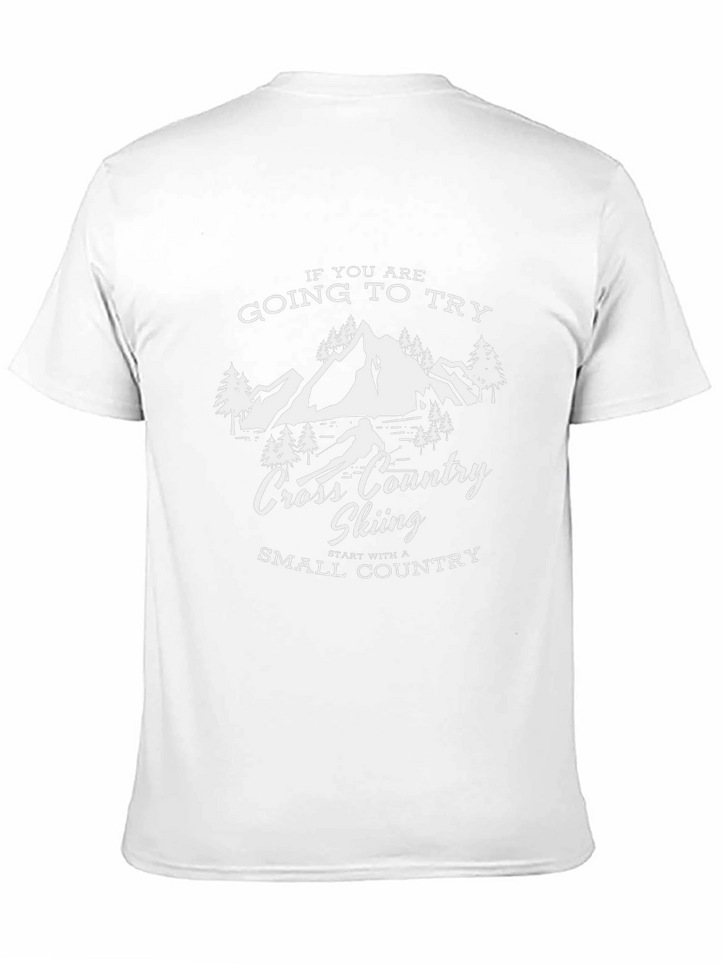 Cross Country Skiing Black Graphic T-Shirt