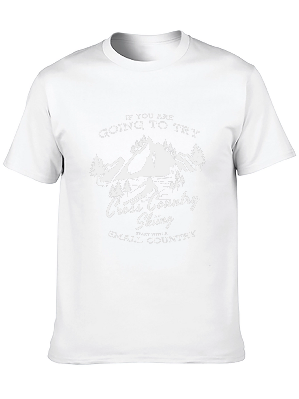 Cross Country Skiing Black Graphic T-Shirt