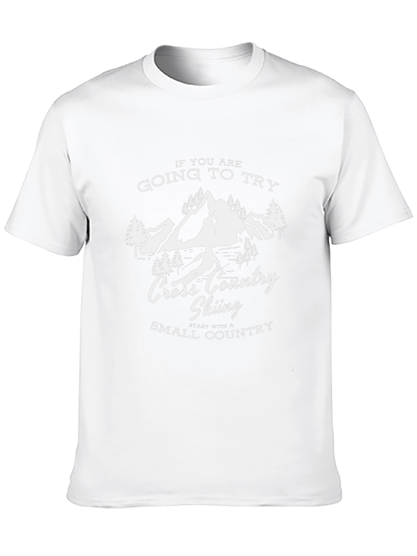 Cross Country Skiing Black Graphic T-Shirt