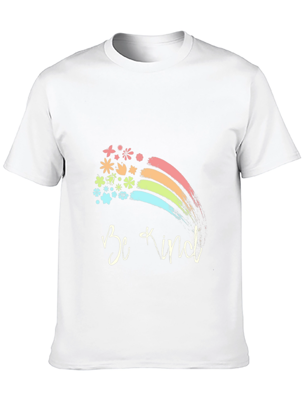 Be Kind Rainbow Floral T-Shirt - Positive Vibes