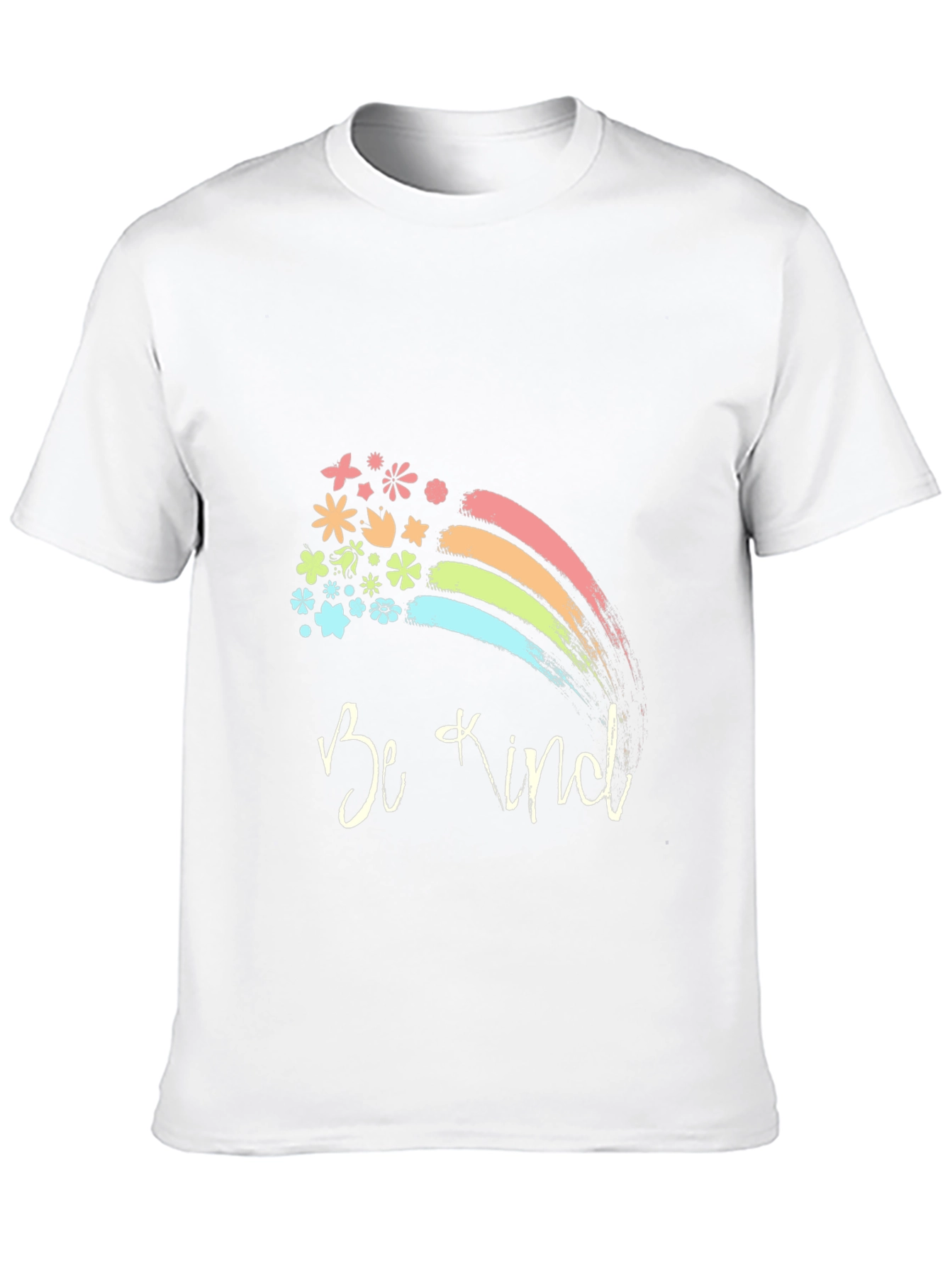 Be Kind Rainbow Floral T-Shirt - Positive Vibes