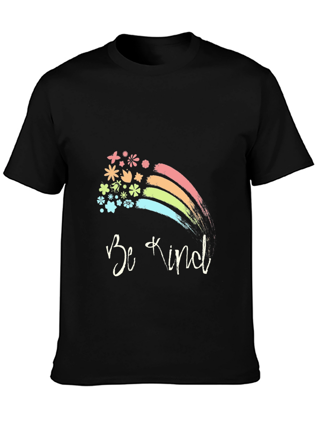 Be Kind Rainbow Floral T-Shirt - Positive Vibes