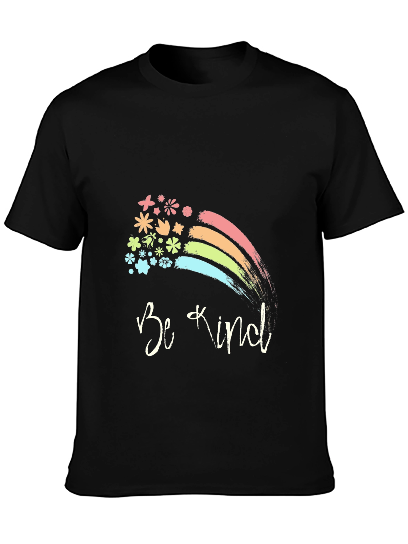 Be Kind Rainbow Floral T-Shirt - Positive Vibes