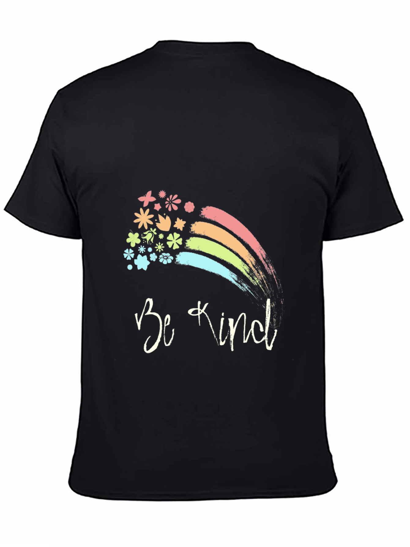 Be Kind Rainbow Floral T-Shirt - Positive Vibes