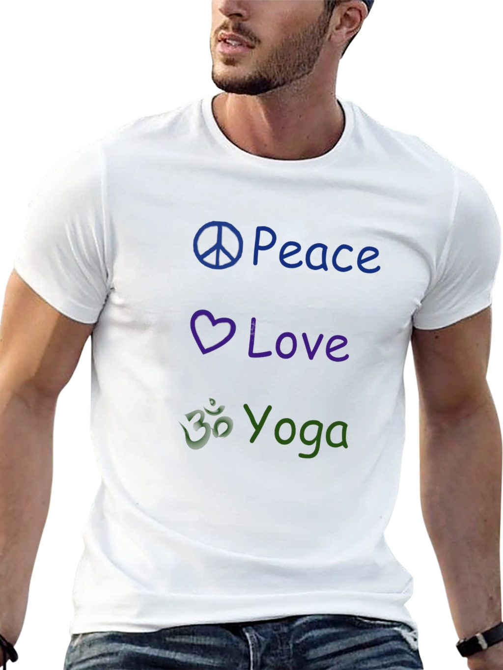 Peace Love Yoga Graphic T-Shirt - Casual Style