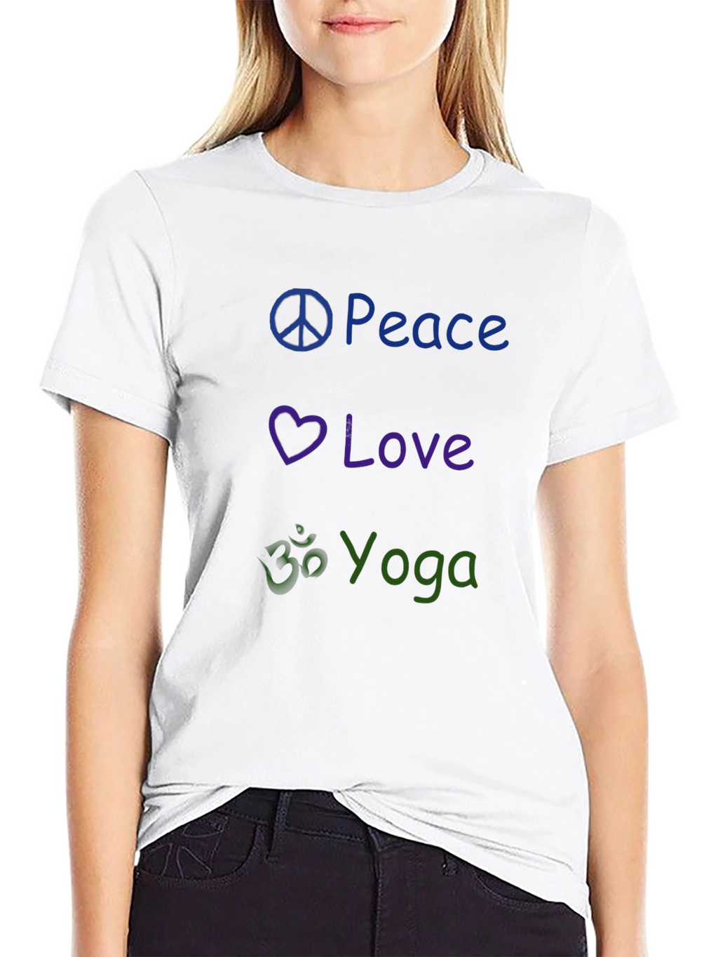 Peace Love Yoga Graphic T-Shirt - Casual Style