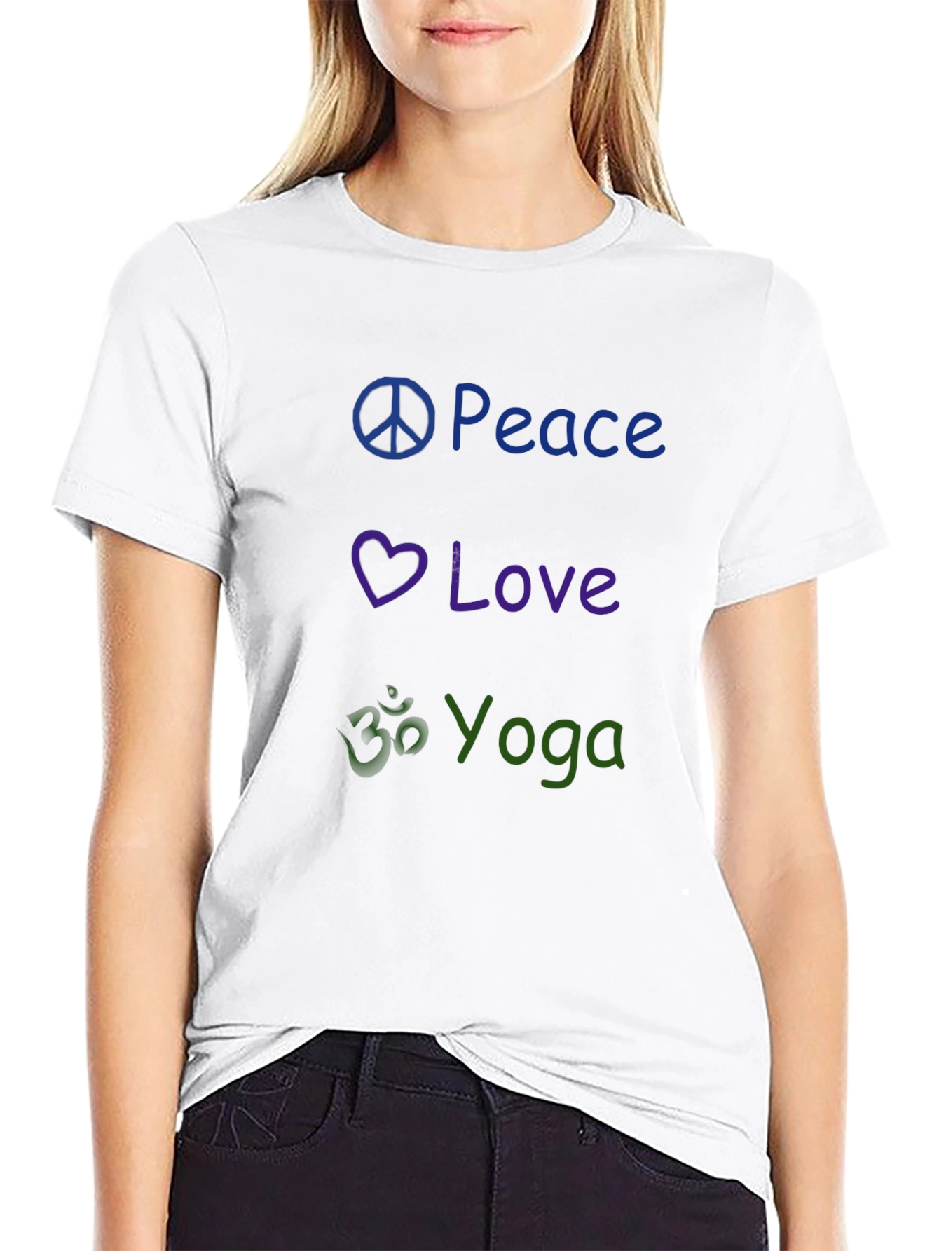 Peace Love Yoga Graphic T-Shirt - Casual Style