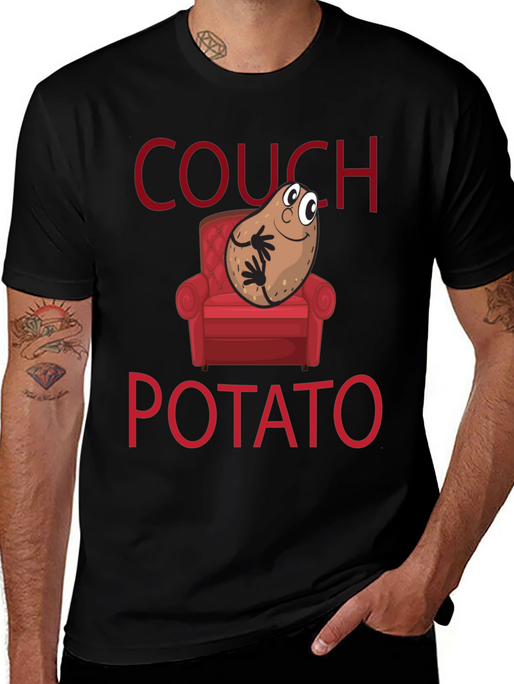 Couch Potato Graphic T-Shirt - Funny Novelty Tee