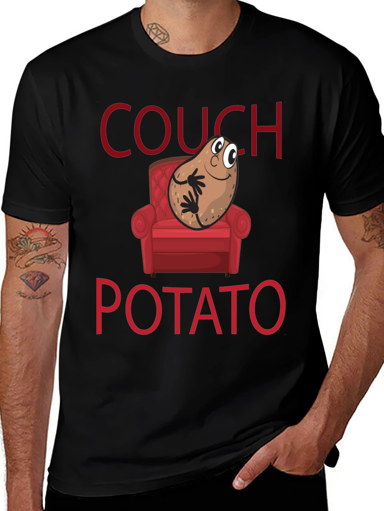 Couch Potato Graphic T-Shirt - Funny Novelty Tee
