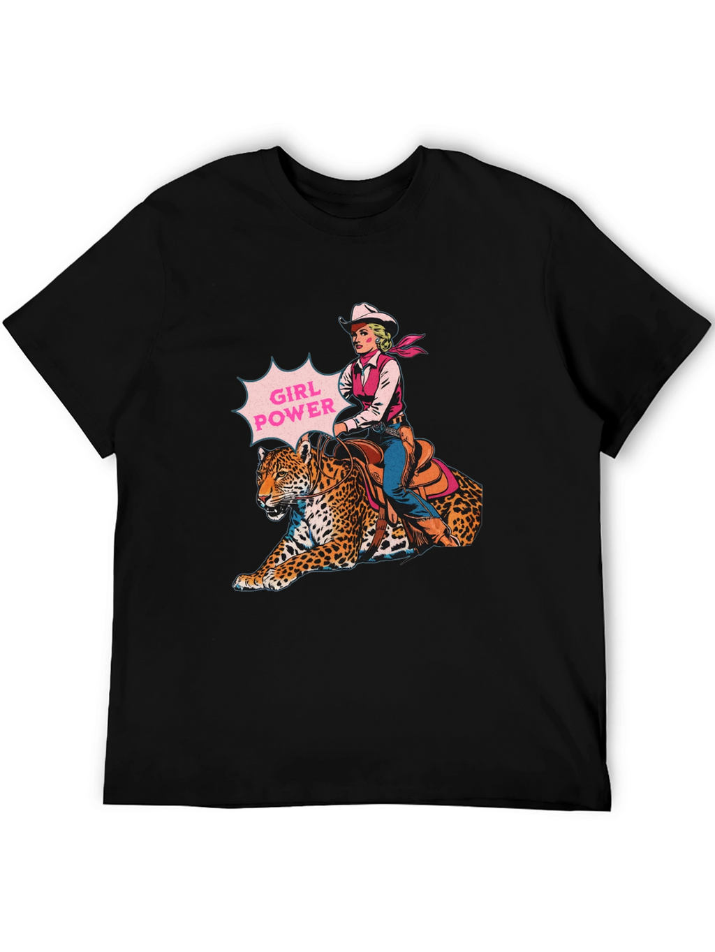 Girl Power Leopard Graphic T-Shirt