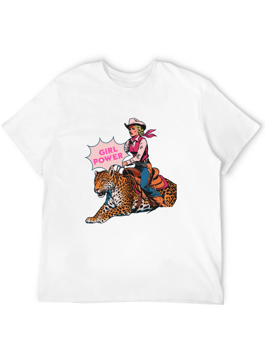 Girl Power Leopard Graphic T-Shirt
