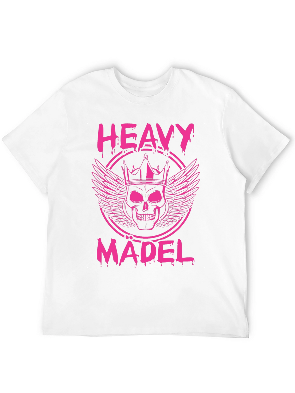Heavy Mädel Pink Skull Crown Graphic T-Shirt