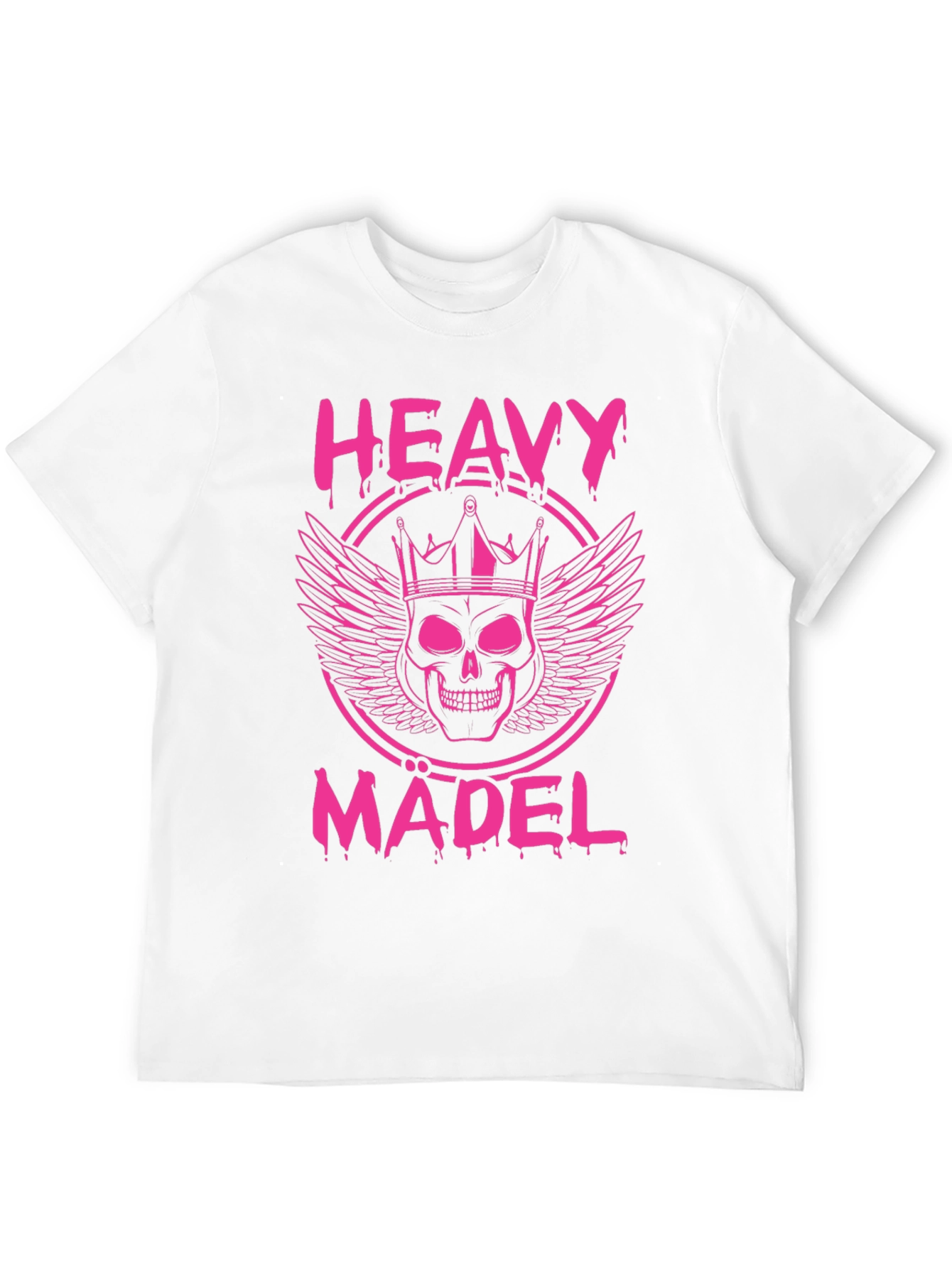 Heavy Mädel Pink Skull Crown Graphic T-Shirt