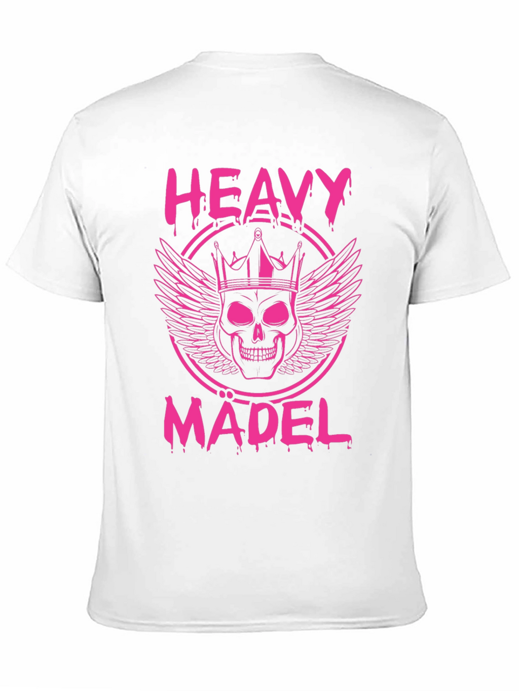Heavy Mädel Pink Skull Crown Graphic T-Shirt