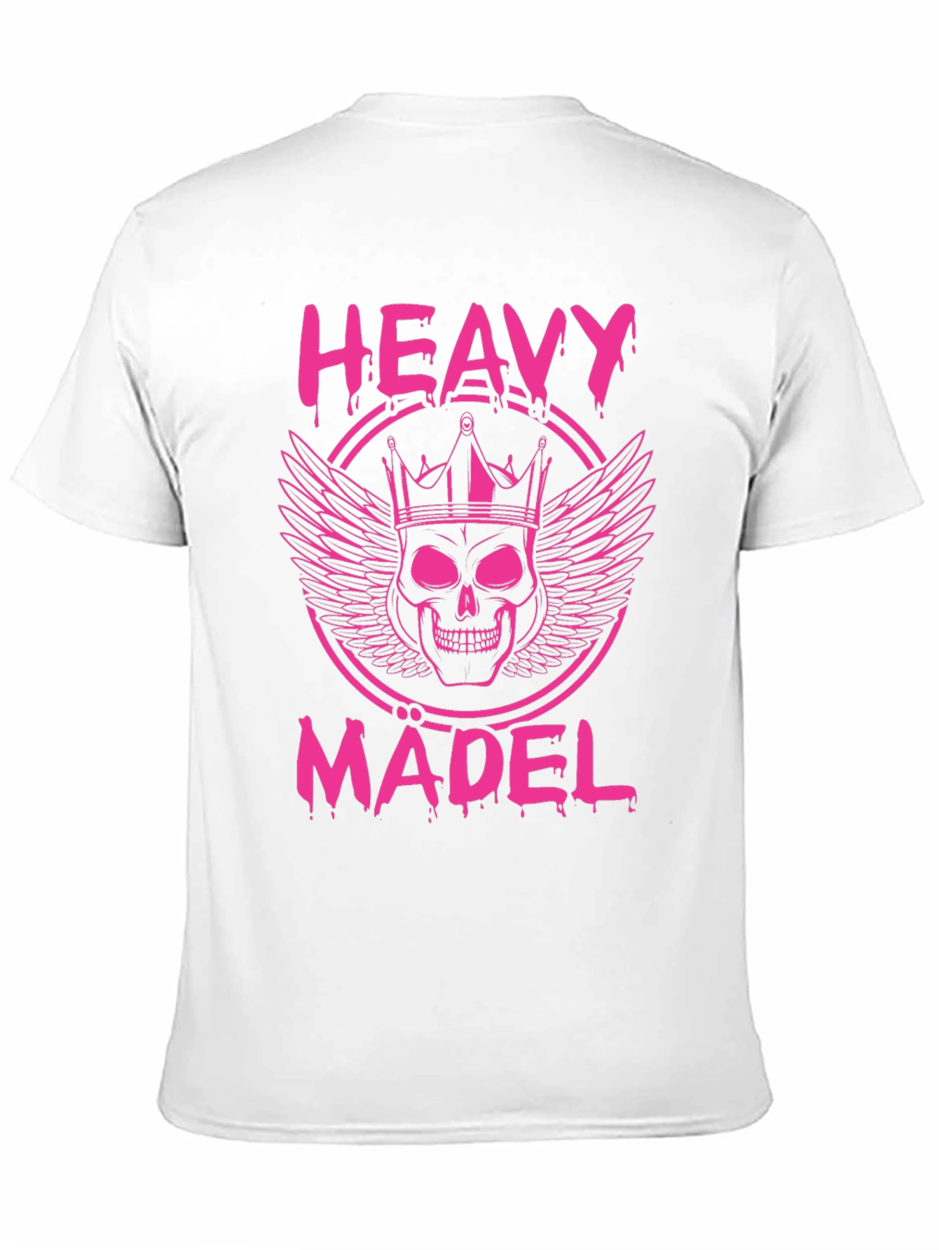 Heavy Mädel Pink Skull Crown Graphic T-Shirt