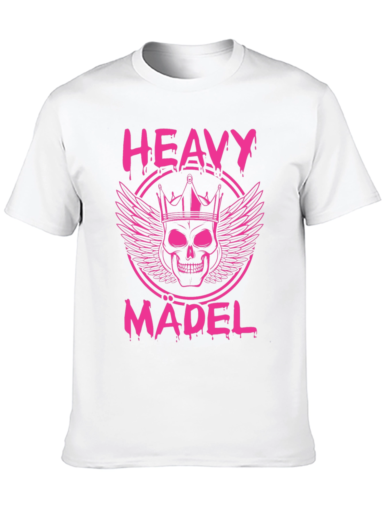 Heavy Mädel Pink Skull Crown Graphic T-Shirt