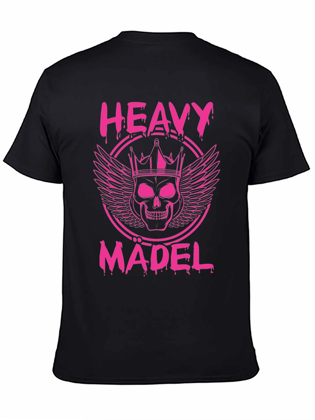Heavy Mädel Pink Skull Crown Graphic T-Shirt