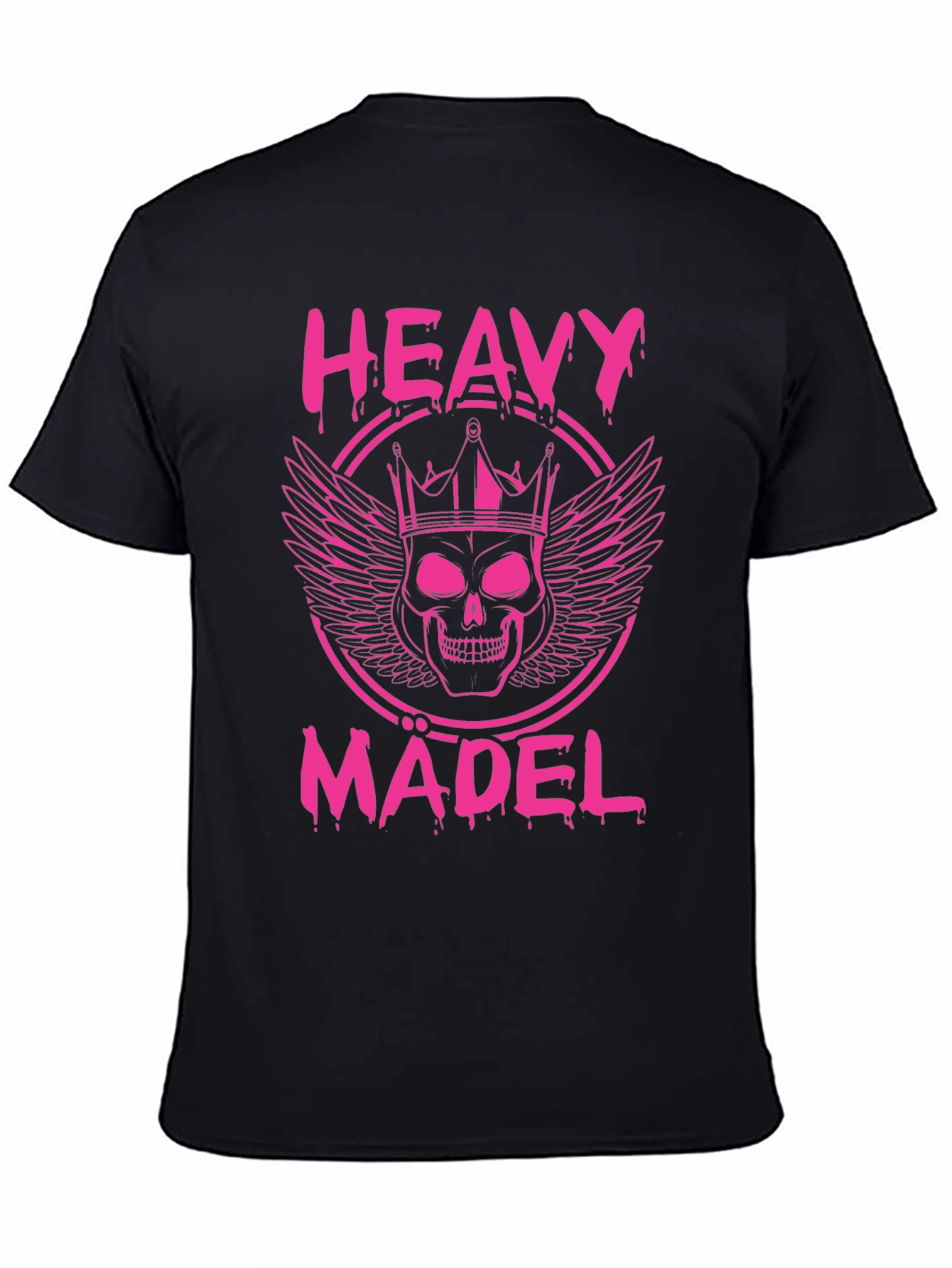 Heavy Mädel Pink Skull Crown Graphic T-Shirt