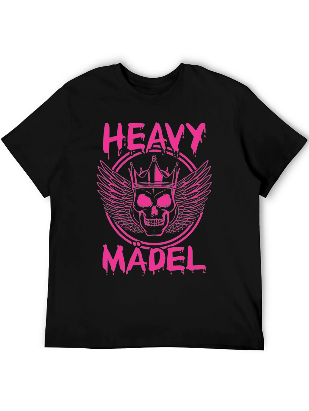 Heavy Mädel Pink Skull Crown Graphic T-Shirt