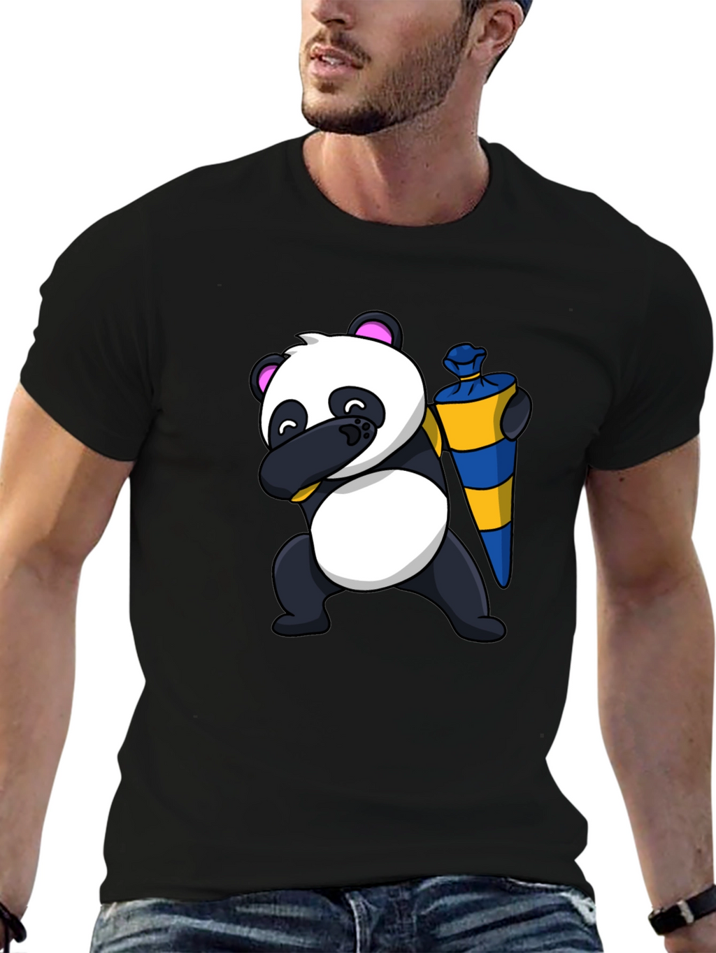 Panda Dab School Cone T-Shirt