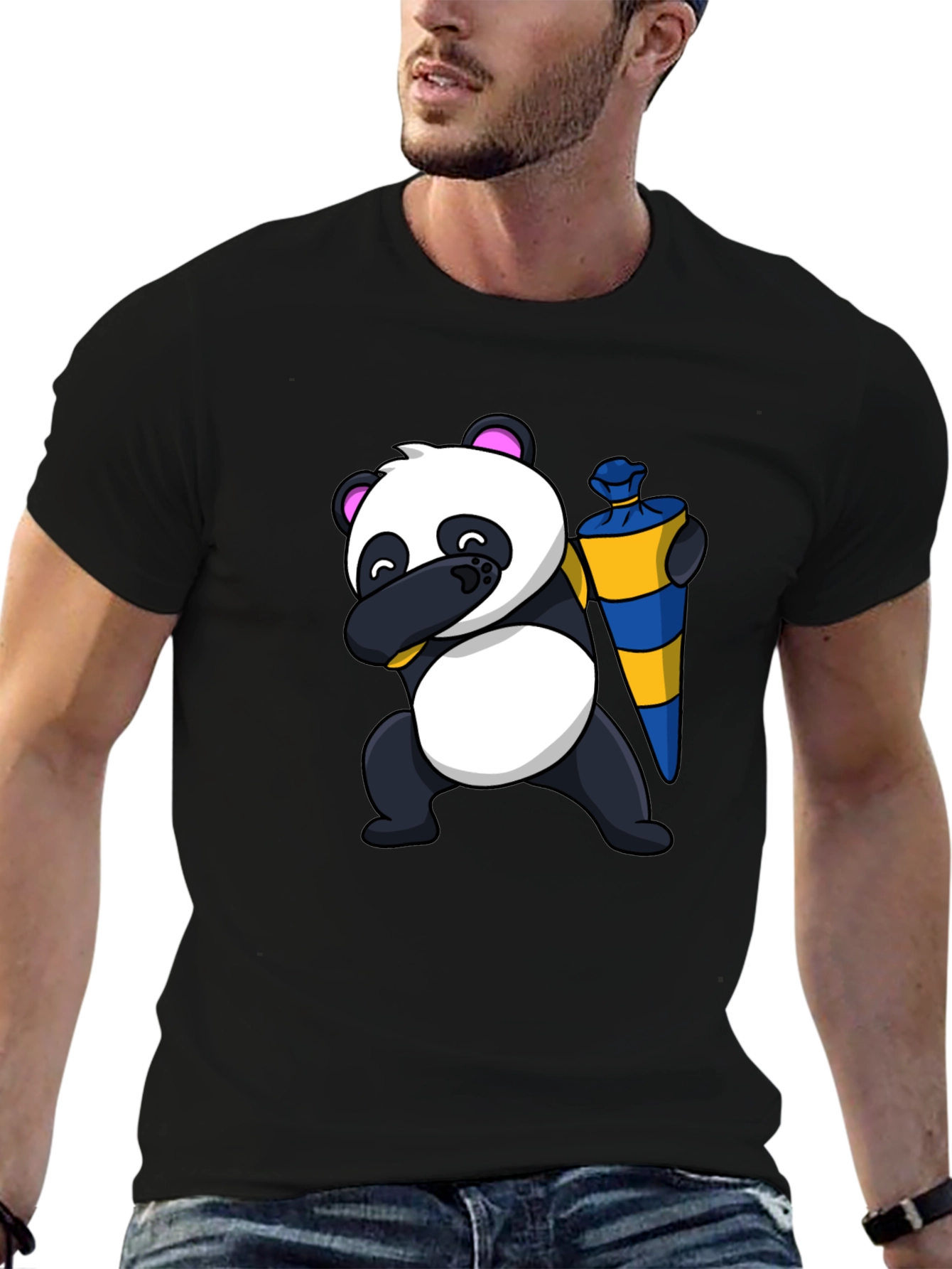 Panda Dab School Cone T-Shirt