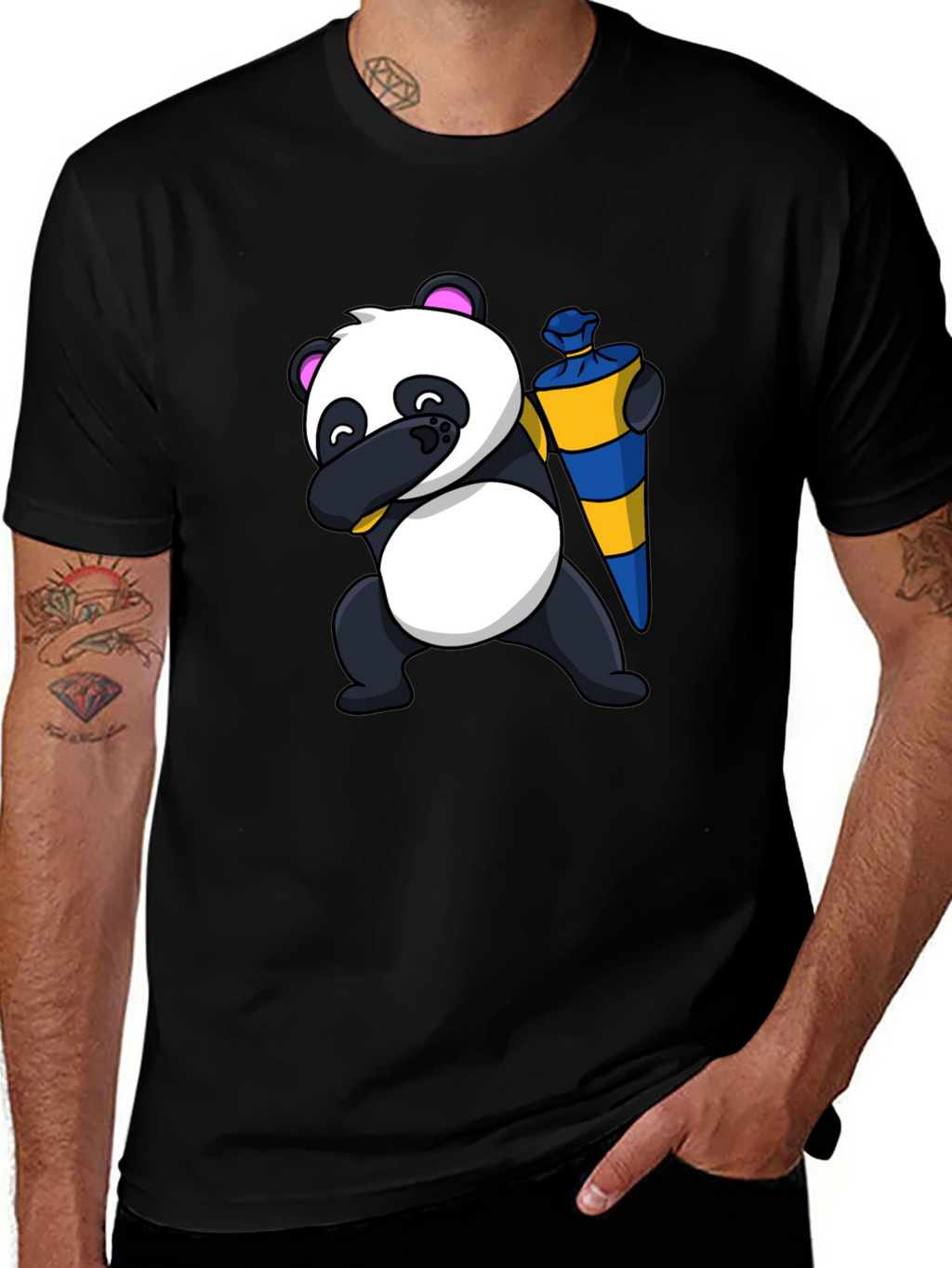 Panda Dab School Cone T-Shirt