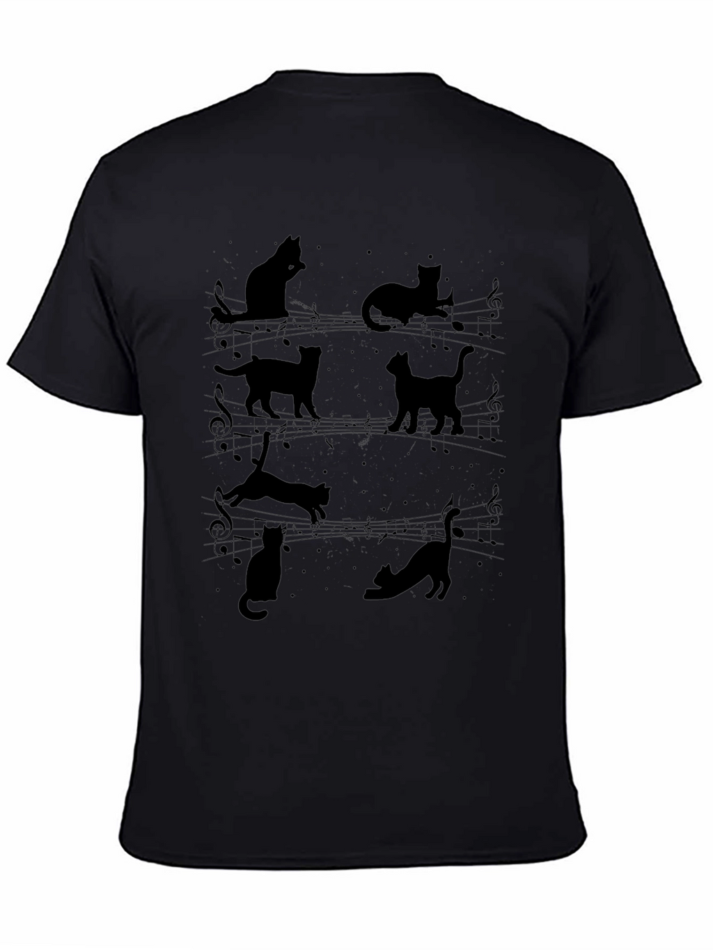 Musical Cats Black T-Shirt