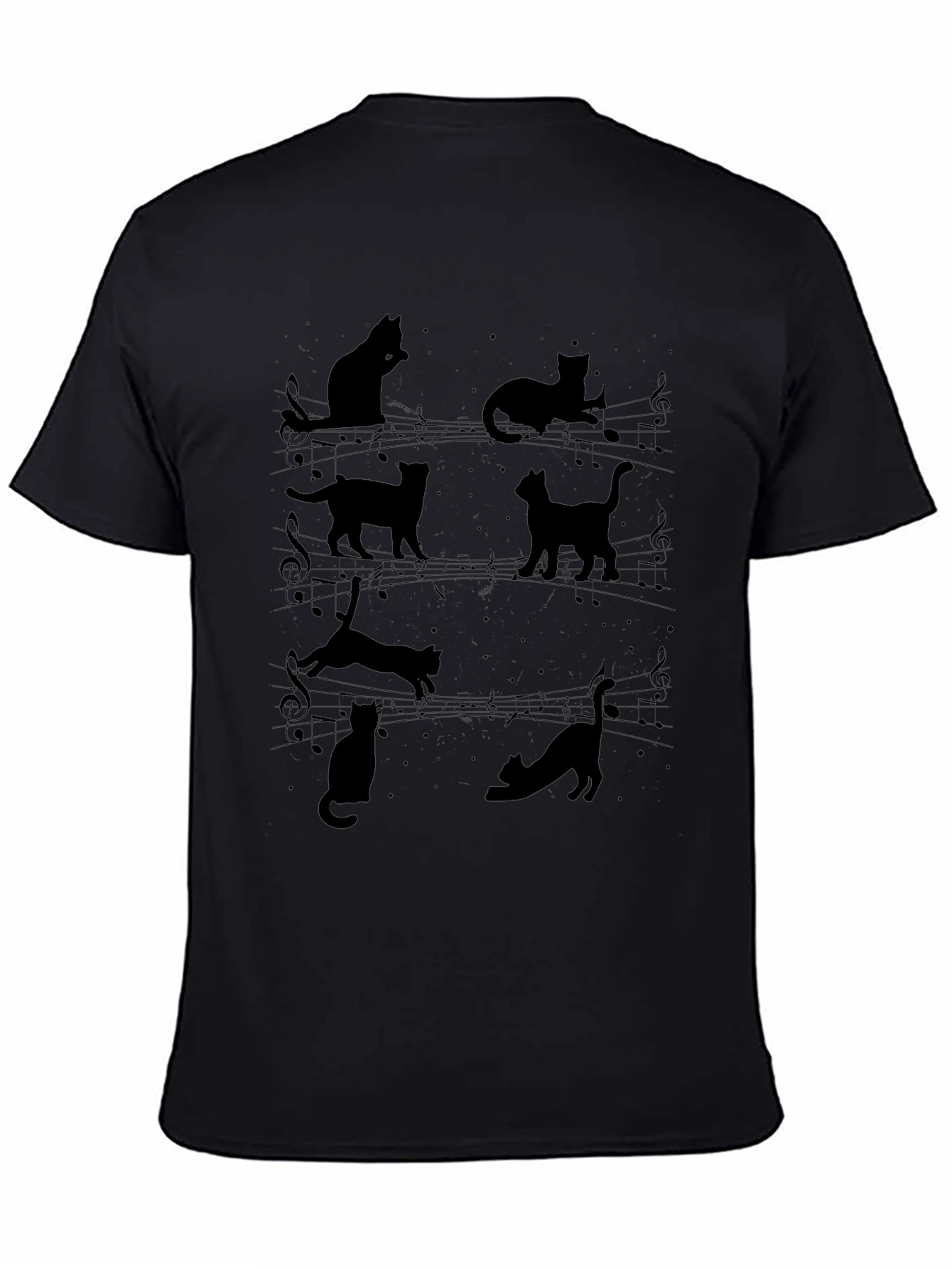 Musical Cats Black T-Shirt