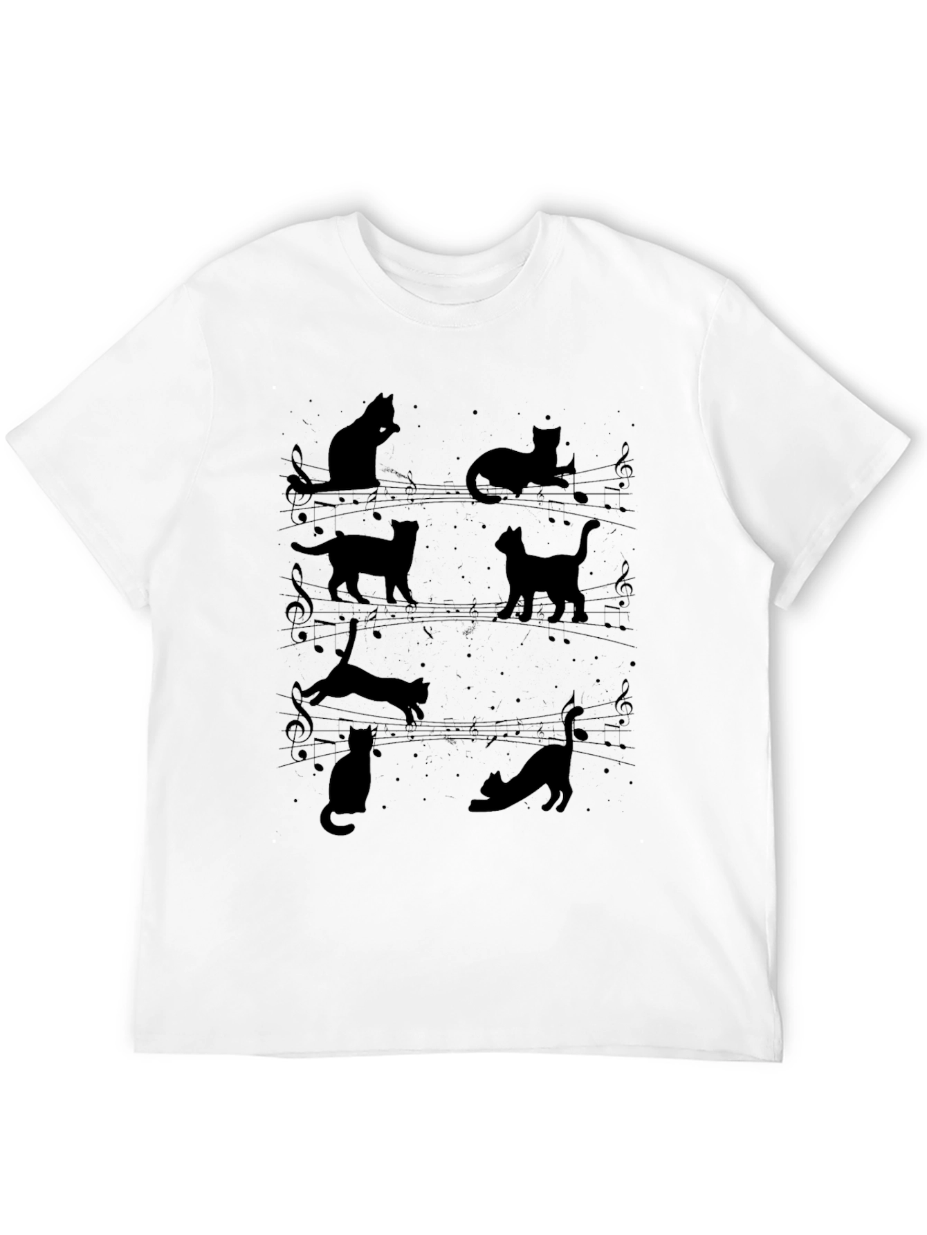 Musical Cats Black T-Shirt