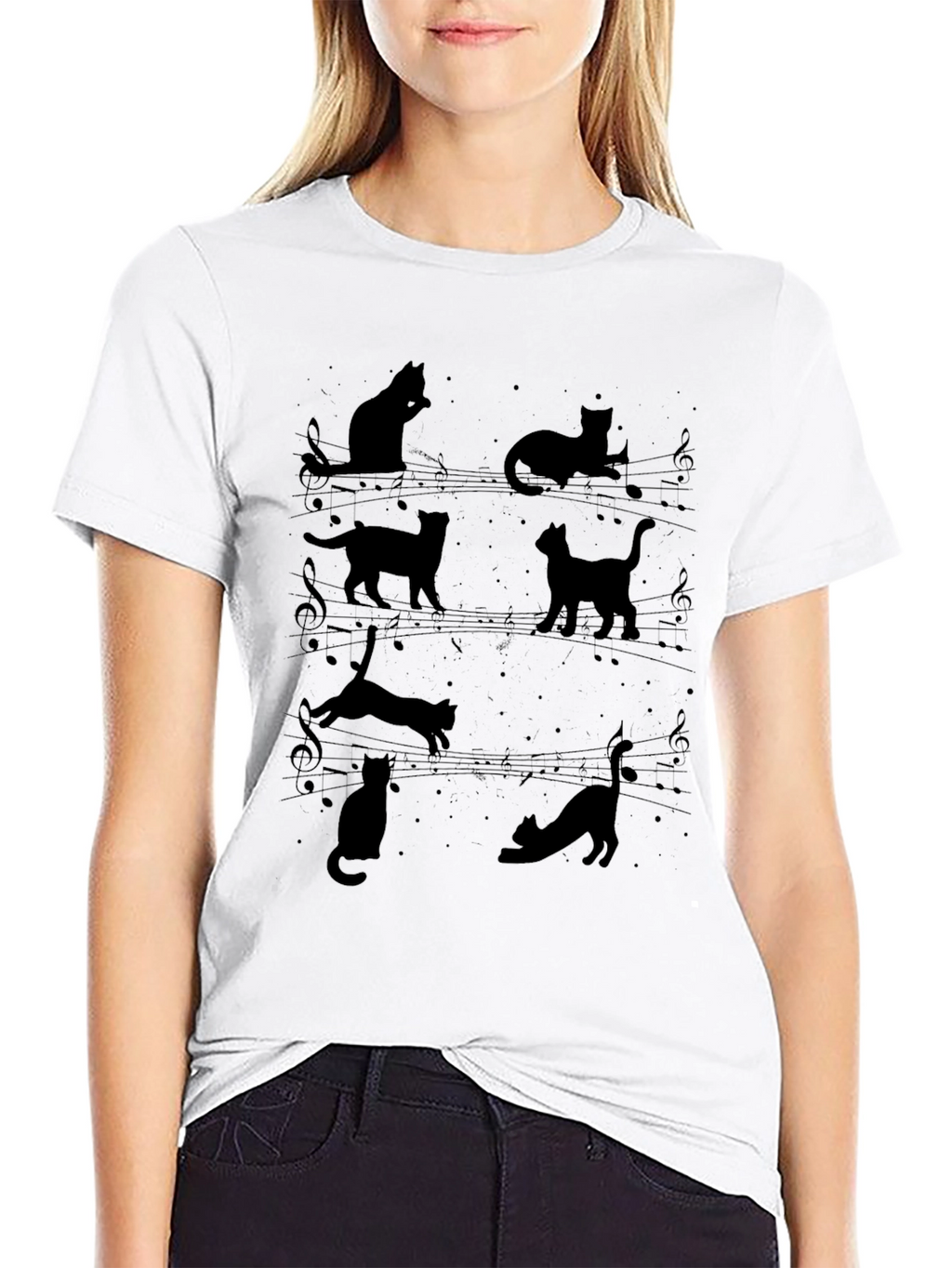 Musical Cats Black T-Shirt