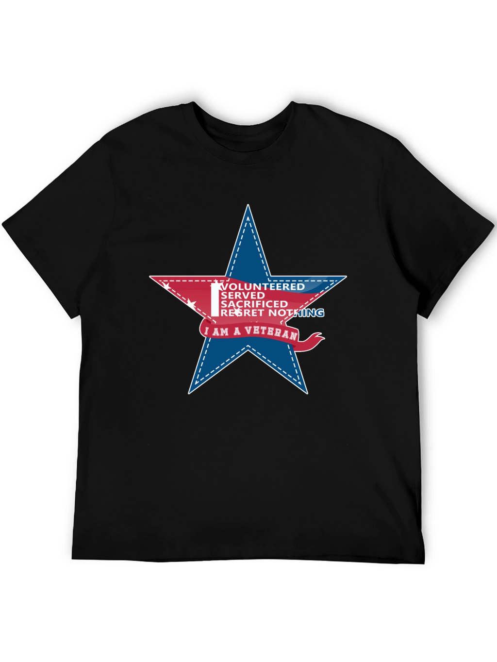 Veteran Star Graphic T-Shirt - Black