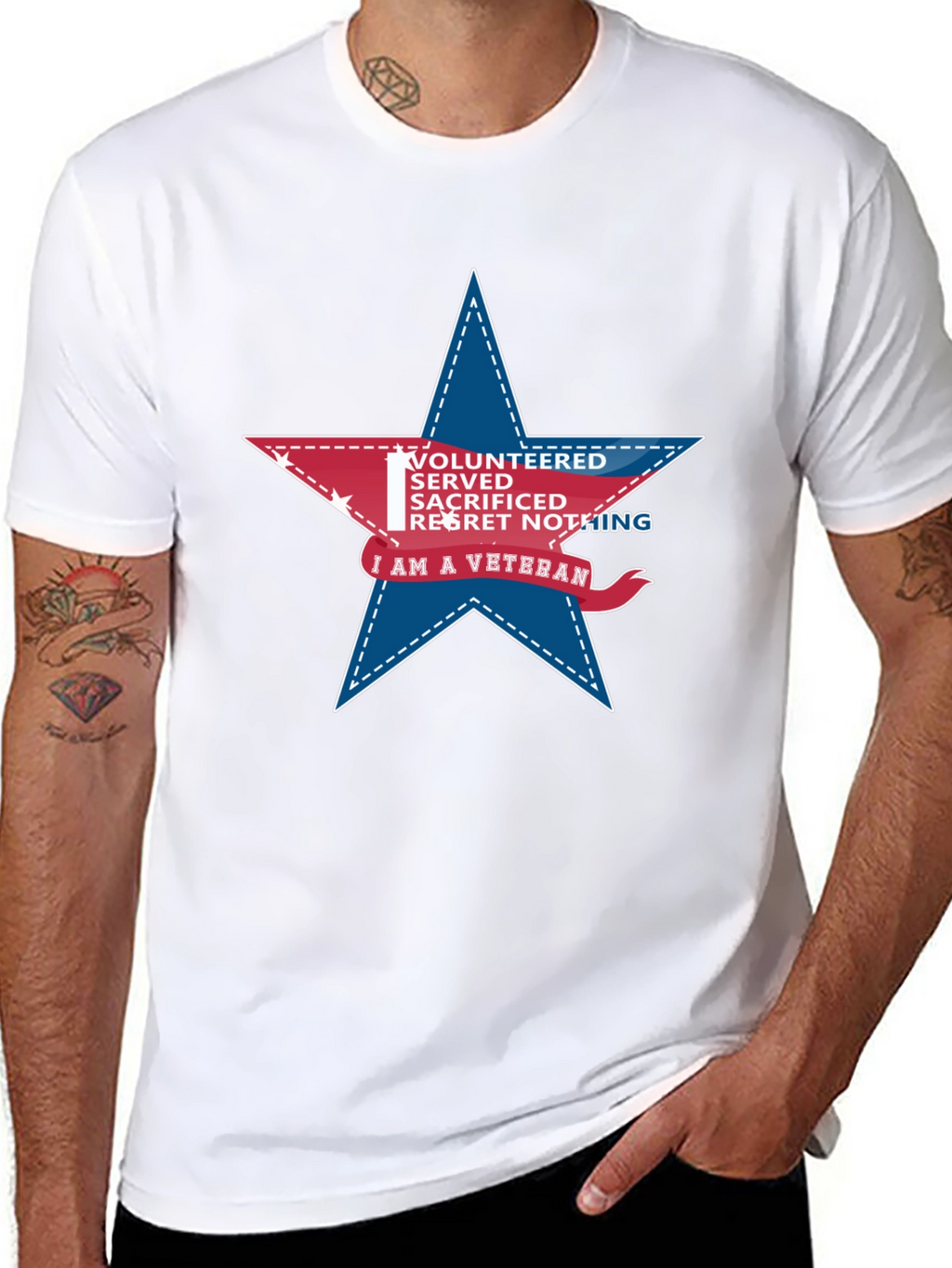 Veteran Star Graphic T-Shirt - Black
