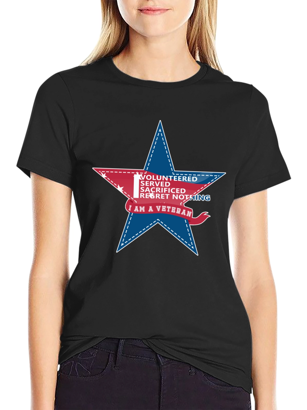 Veteran Star Graphic T-Shirt - Black