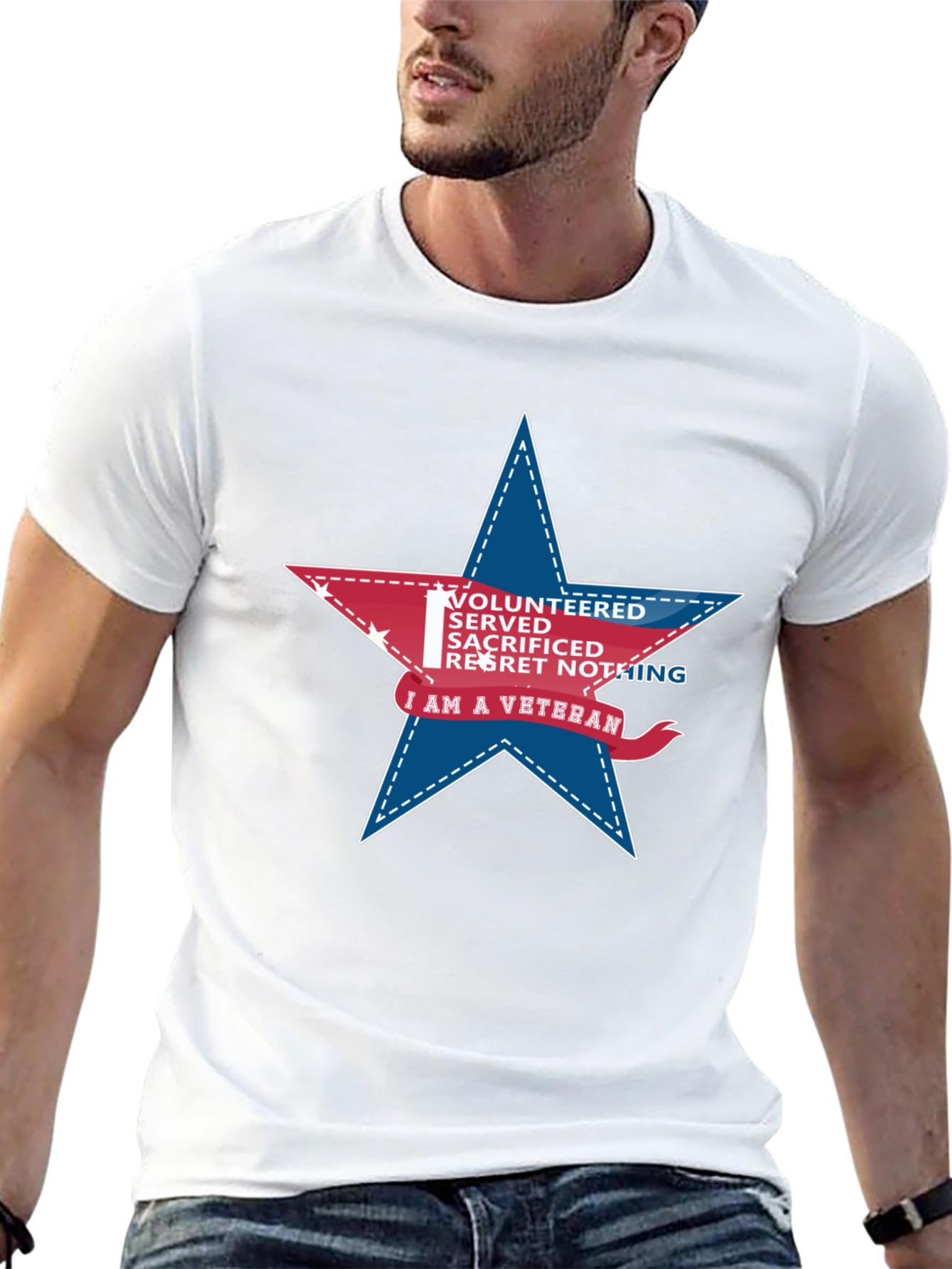 Veteran Star Graphic T-Shirt - Black
