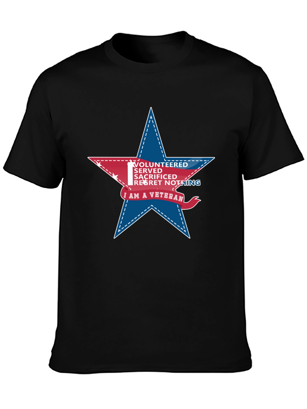 Veteran Star Graphic T-Shirt - Black