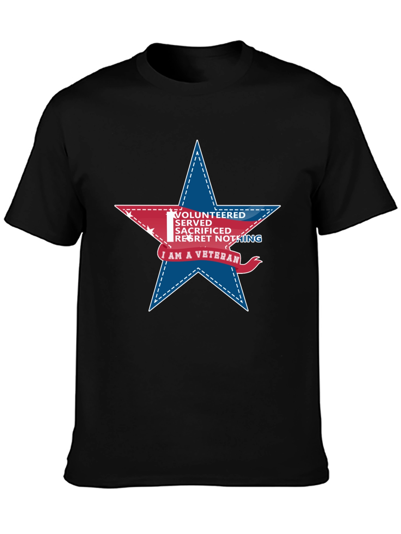 Veteran Star Graphic T-Shirt - Black