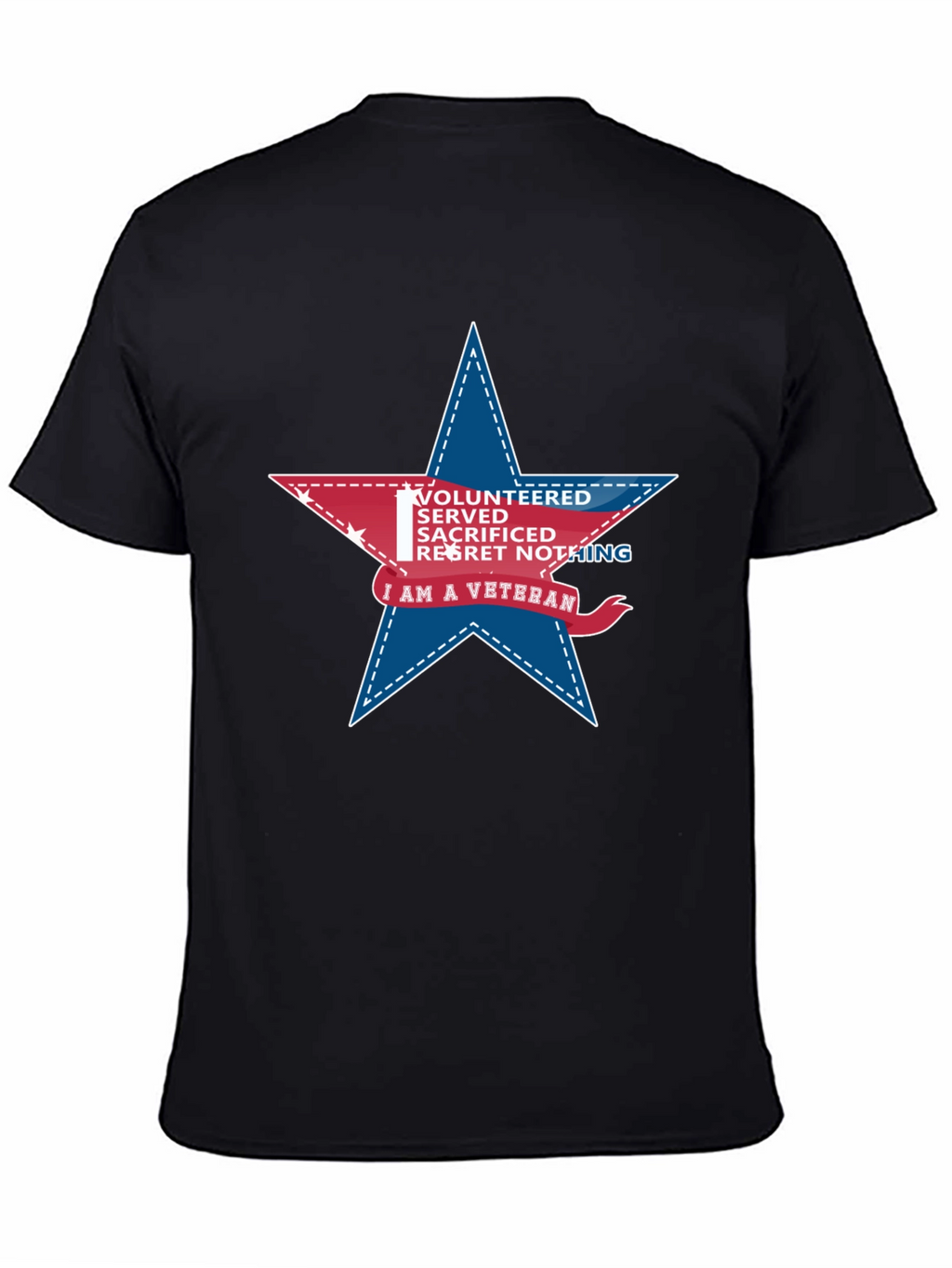 Veteran Star Graphic T-Shirt - Black