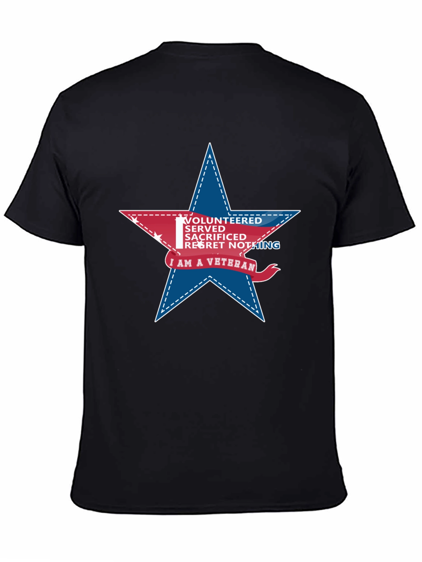 Veteran Star Graphic T-Shirt - Black