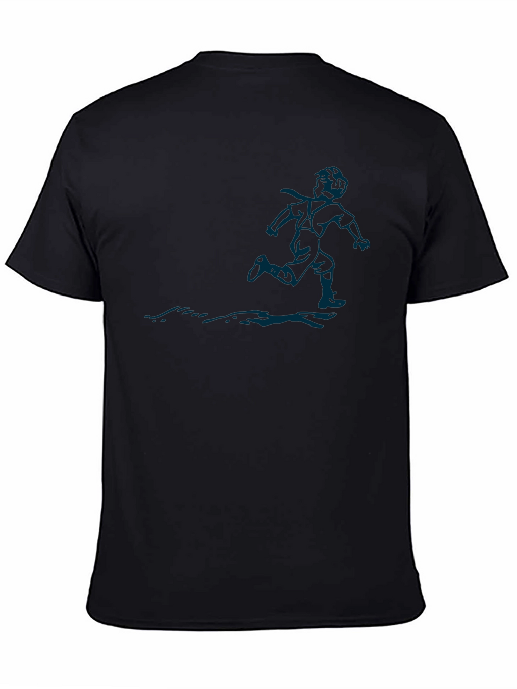 Mens Black T-Shirt with Graphic Print